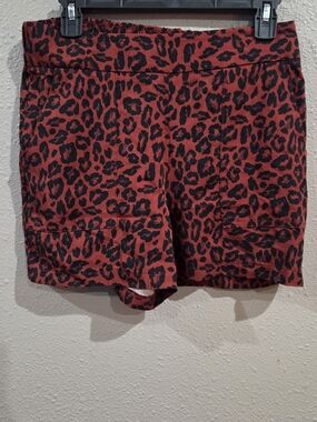 Nine West Red and Black Leopard Print Women's Shorts
